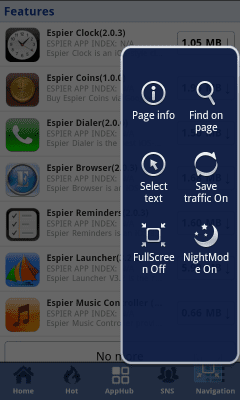 Capture d'écran de l'application Espier Browser - #2
