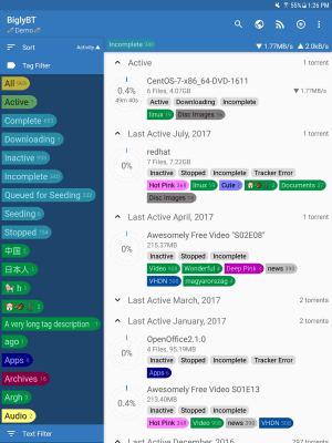 Capture d'écran de l'application Client torrent BiglyBT avec contrôle à distance - #5