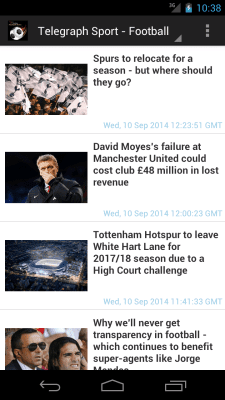 Capture d'écran de l'application Easy RSS Football News Soccer - #2
