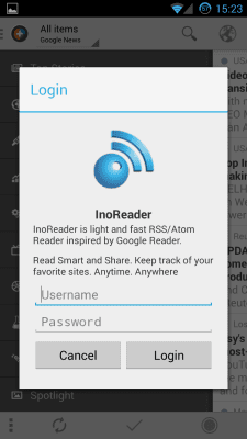 Capture d'écran de l'application InoReader | News+ - #2