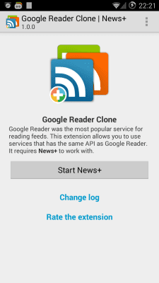 Capture d'écran de l'application Google Reader Clone | News+ - #2