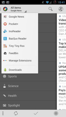 Capture d'écran de l'application BazQux Reader | News+ - #1