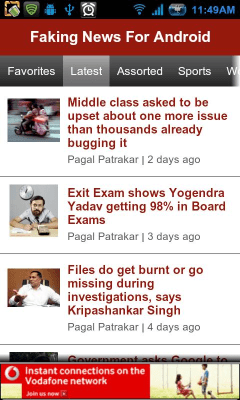 Capture d'écran de l'application Faking News For Android - #1
