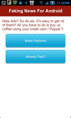Capture d'écran de l'application Faking News For Android - #7