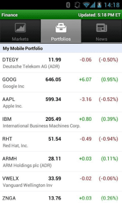 Capture d'écran de l'application Google Finance - #4