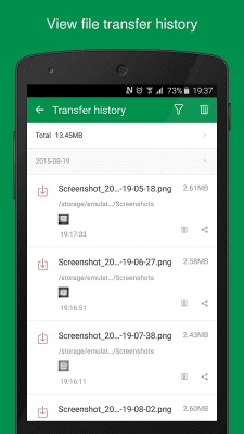 Capture d'écran de l'application Web PC Suite - Transfert de fichiers - #3