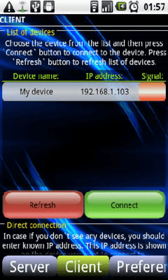 Capture d'écran de l'application WiFi File Sharing Demo - #2