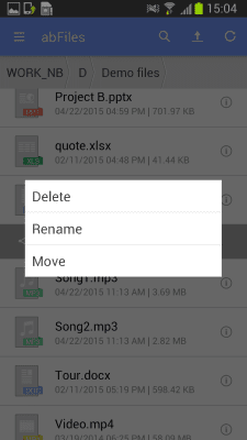 Capture d'écran de l'application abFiles (Acer Remote Files) - #4