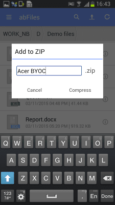 Capture d'écran de l'application abFiles (Acer Remote Files) - #6