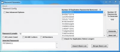 Capture d'écran de l'application XetoWare Password Generator - #1