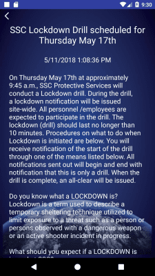 Capture d'écran de l'application SSC Site Status - #4