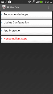 Capture d'écran de l'application McAfee EMM - #5