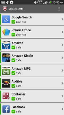 Capture d'écran de l'application McAfee EMM - #7