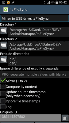 Capture d'écran de l'application taFileSync - #4