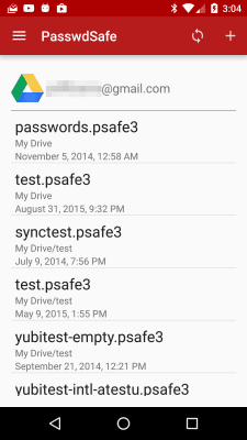 Capture d'écran de l'application PasswdSafe - #2