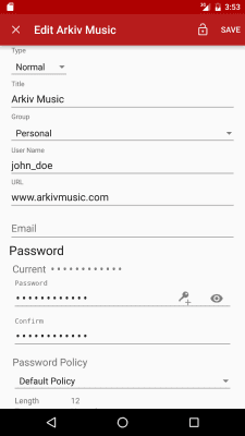 Capture d'écran de l'application PasswdSafe - #7