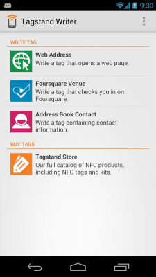 Capture d'écran de l'application NFC Writer by Trigger - #1