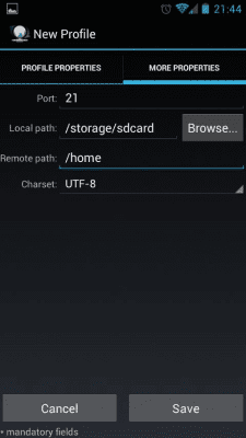 Capture d'écran de l'application FtpCafe Client FTP - #7