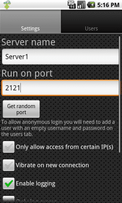 Capture d'écran de l'application FTP Server Ultimate - #2