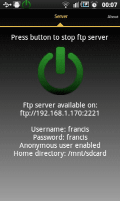 Capture d'écran de l'application Serveur Ftp - #2