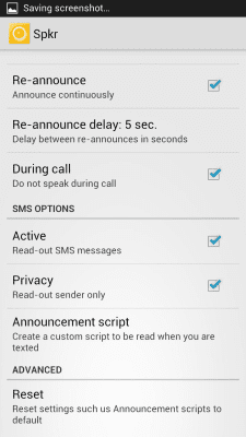 Capture d'écran de l'application Annonceur pour les appels et les SMS - #2