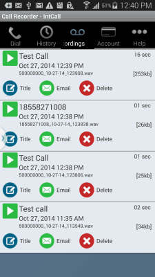 Capture d'écran de l'application Call Recorder - IntCall - #3