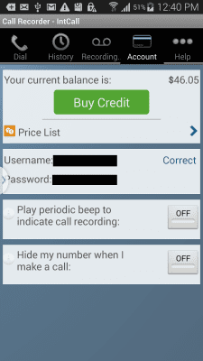 Capture d'écran de l'application Call Recorder - IntCall - #5