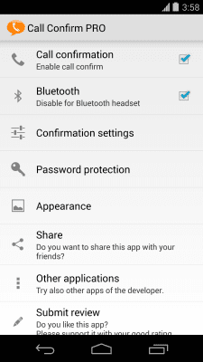 Capture d'écran de l'application Confirmation d'appel - #4