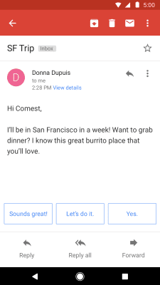 Capture d'écran de l'application Gmail Go - #3