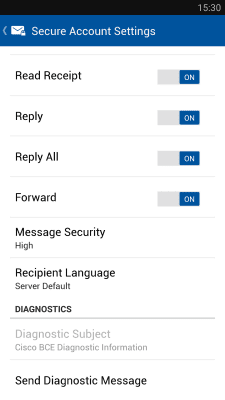 Capture d'écran de l'application Business Class Email (BCE) - #5