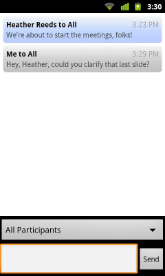 Capture d'écran de l'application IBM SmartCloud Meetings - #6