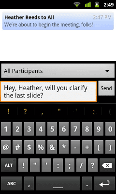 Capture d'écran de l'application IBM SmartCloud Meetings - #7