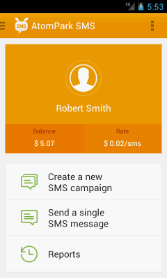 Capture d'écran de l'application AtomPark SMS - #1