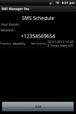 Capture d'écran de l'application Gestionnaire SMS lite - #2