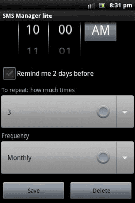 Capture d'écran de l'application Gestionnaire SMS lite - #4