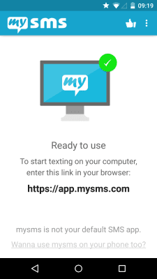 Capture d'écran de l'application MySMS - #1