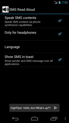 Capture d'écran de l'application Le lecteur de SMS - #2
