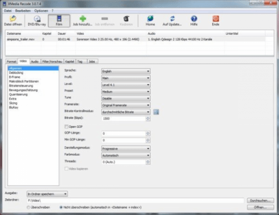 Capture d'écran de l'application XMedia Recode Portable - #4
