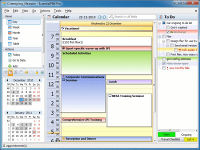Capture d'écran de l'application EssentialPIM Pro Network - #2