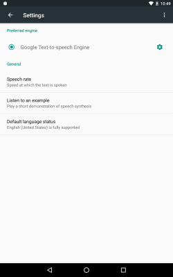 Capture d'écran de l'application Synthétiseur de parole Google - #5