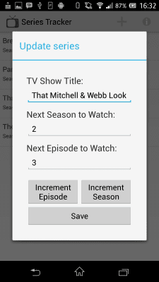 Capture d'écran de l'application Season / TV Show Tracker - #2