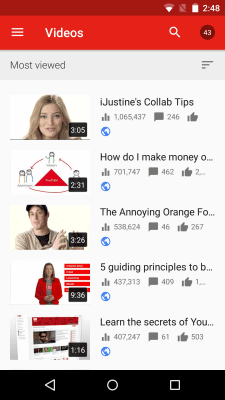 Capture d'écran de l'application Studio de création YouTube - #3