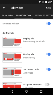 Capture d'écran de l'application Studio de création YouTube - #5