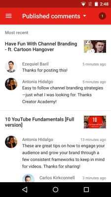 Capture d'écran de l'application Studio de création YouTube - #6