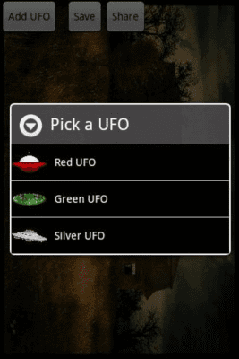 Capture d'écran de l'application UFO Photo Bomb - #2
