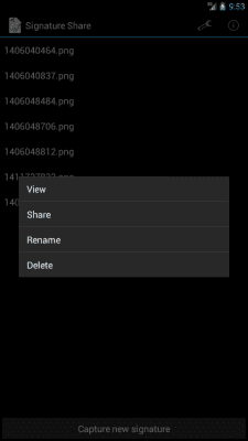 Capture d'écran de l'application Signature Share - #2