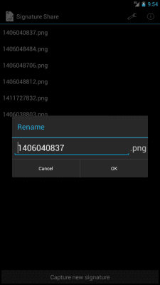 Capture d'écran de l'application Signature Share - #3