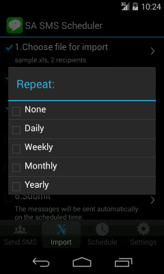 Capture d'écran de l'application SA SMS Scheduler Lite - #3
