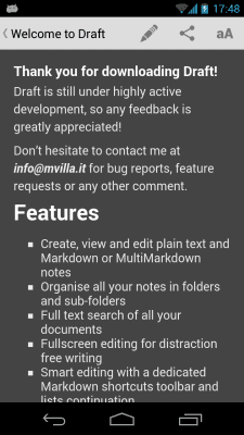 Capture d'écran de l'application Draft - #3