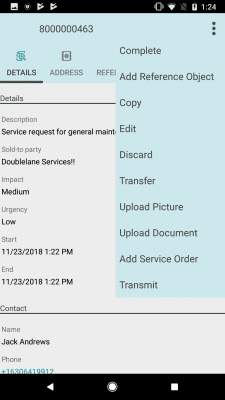 Capture d'écran de l'application SAP CRM Service Manager - #2